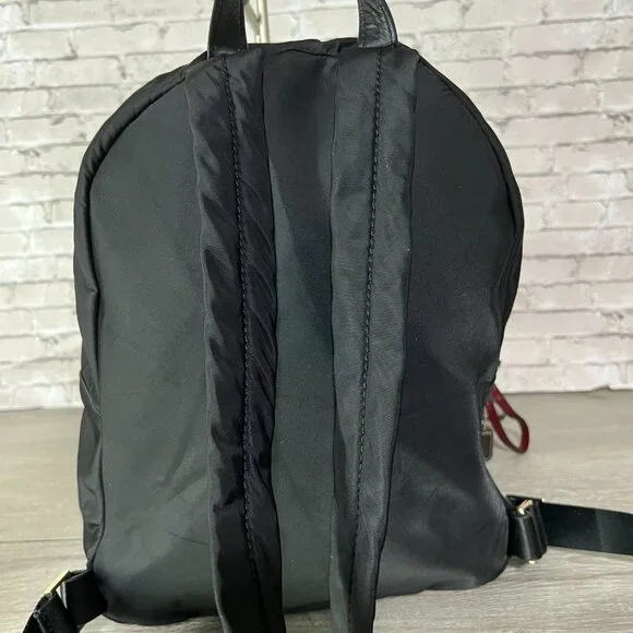 Kate Spade Nylon Backpack Watson Lane Hartley Medium Black Gold - Picture 2 of 4